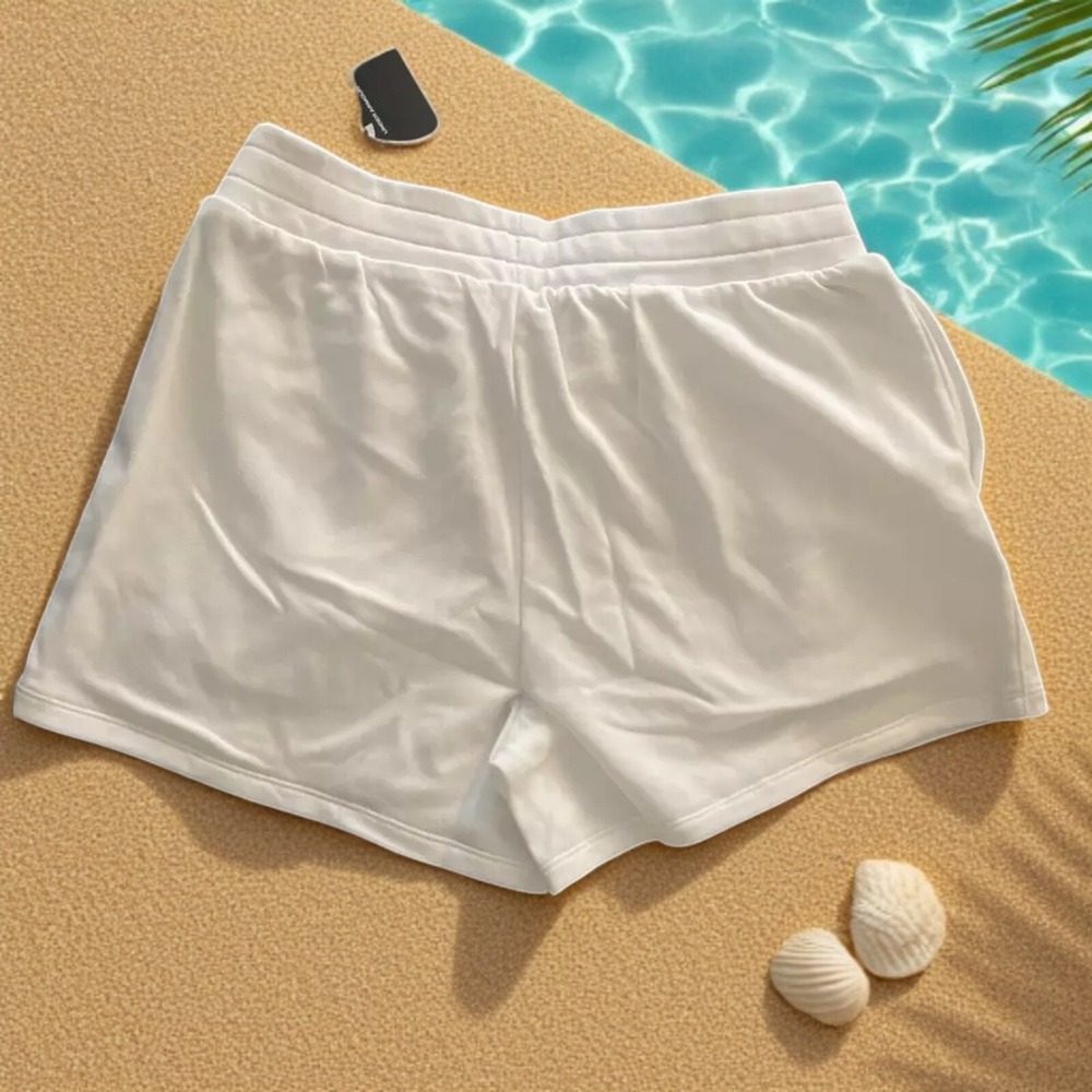 Under Armour UA Rival Terry Shorts Women's M – White Cotton Loose Fit NWT - Picture 7 of 11